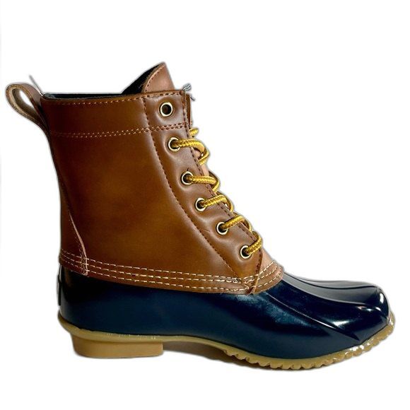 Bass Harlequin Navy Duck Boot Women 10 or Men 8M but runs bit small - Picture 3 of 8